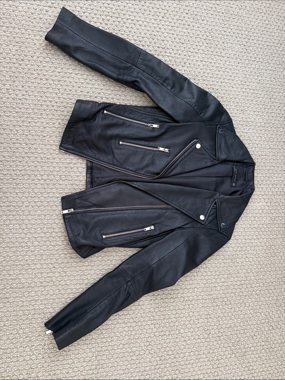Zara Black Leather Moto Jacket
